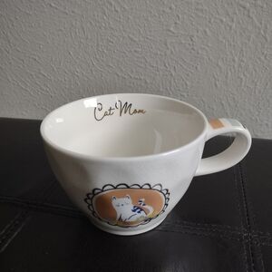 Threshold "Cat Mom" Stoneware Mug with Gold Trim and Crinkle Finish